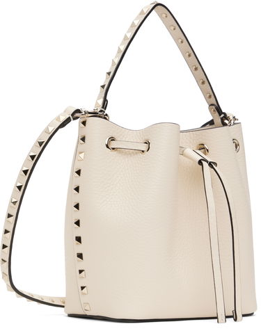 Дамска чанта Valentino Valentino Garavani Rockstud Grainy Calfskin Bucket Bag Бежово | 6W2B0L31VSF, 1