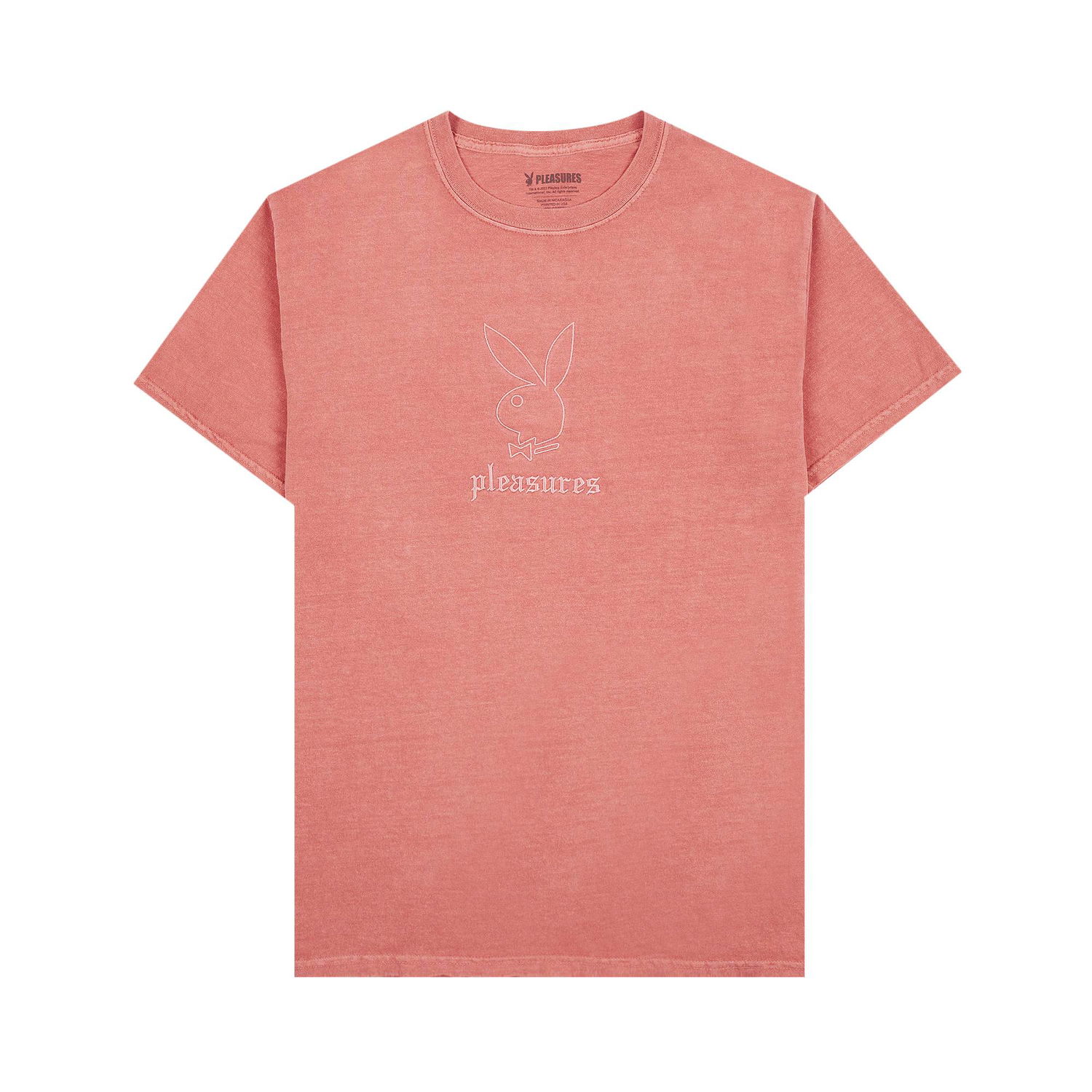 Тениска Pleasures Playboy x Entertainment Pigment Dye T-Shirt Червено | P22PB043 RED, 1