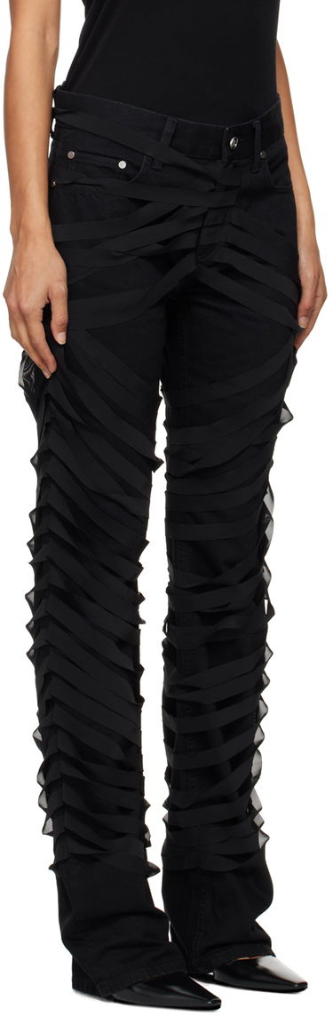 Дънки Helmut Lang Ribbons Decorated Worker Pants Черно | O06DW201, 1