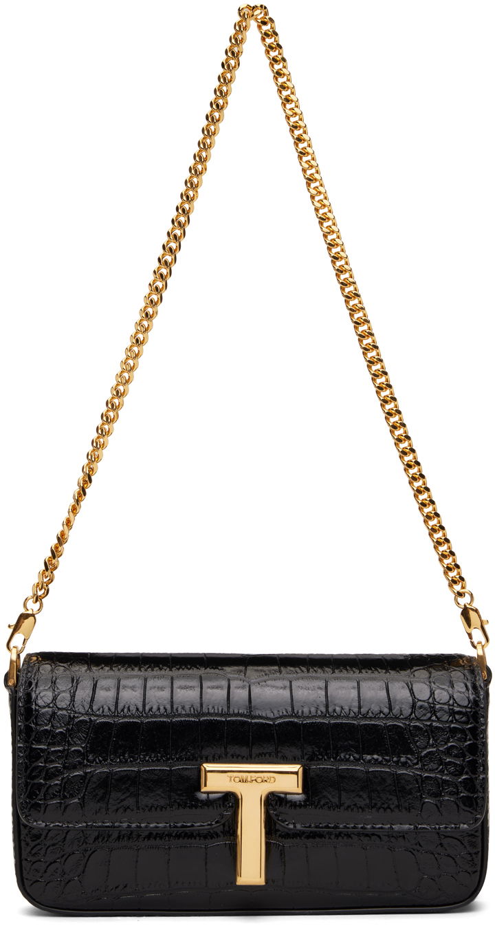 Облекло Tom Ford Black Crocodile Leather Wallis Mini Bag Черно | L1835-LCL395X, 0