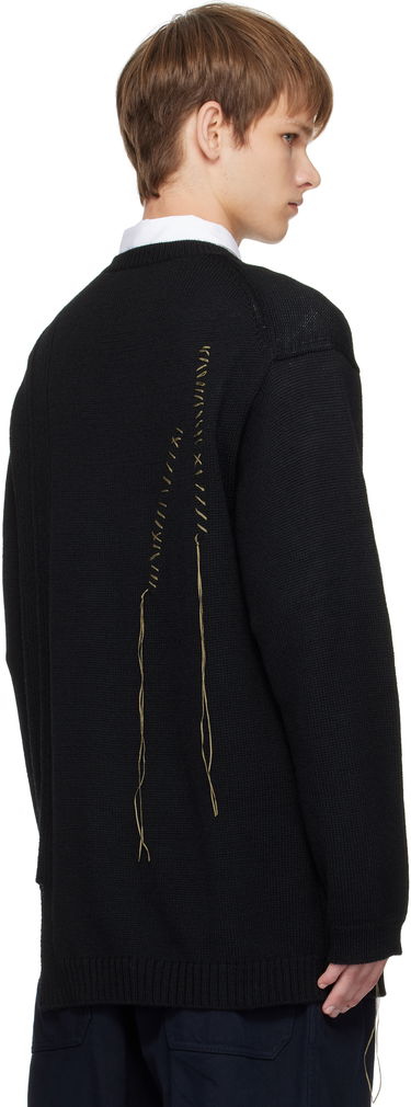 Пуловер Yohji Yamamoto YOHJI YAMAMOTO Round Neck Stitch Detail Sweater Черно | HL-K25-196, 2