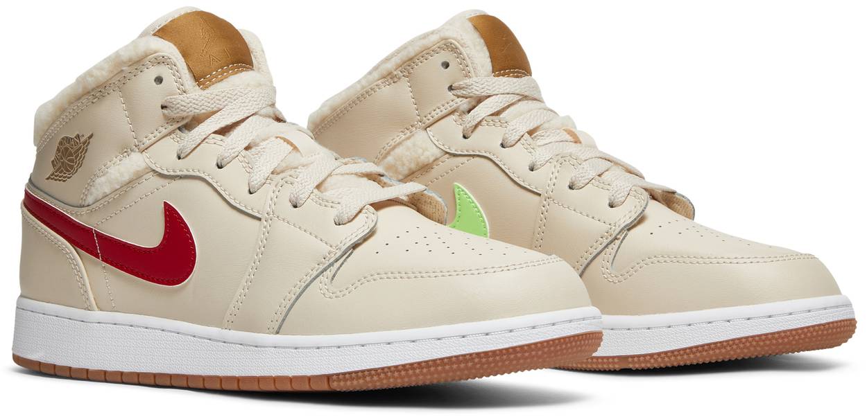 Кецове и обувки Jordan Air Jordan 1 Mid Utility "Fleece" GS Бежово | DO2207-264, 1