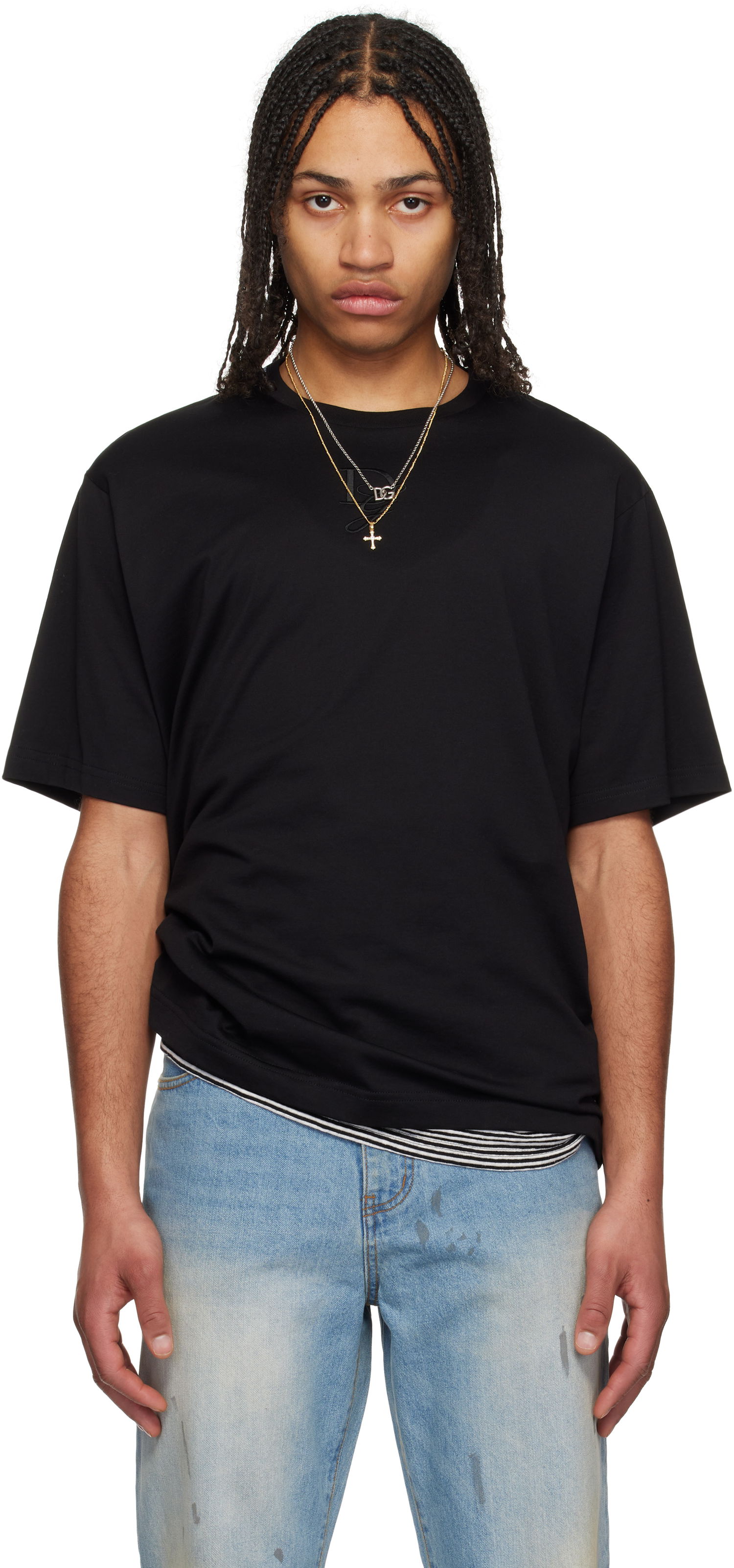 Тениска Dolce & Gabbana Dolce&Gabbana Logo Embroidery T-Shirt Черно | G8PN9ZG7O4E, 0