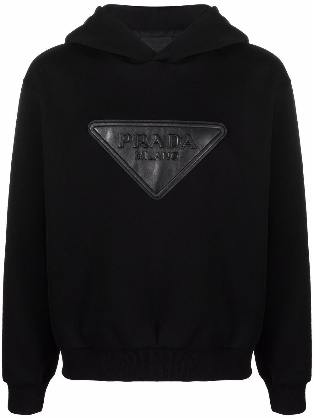 Суитчър Prada Logo Leather Patch Hoodie Black Черно | UJL200S21210GS, 0