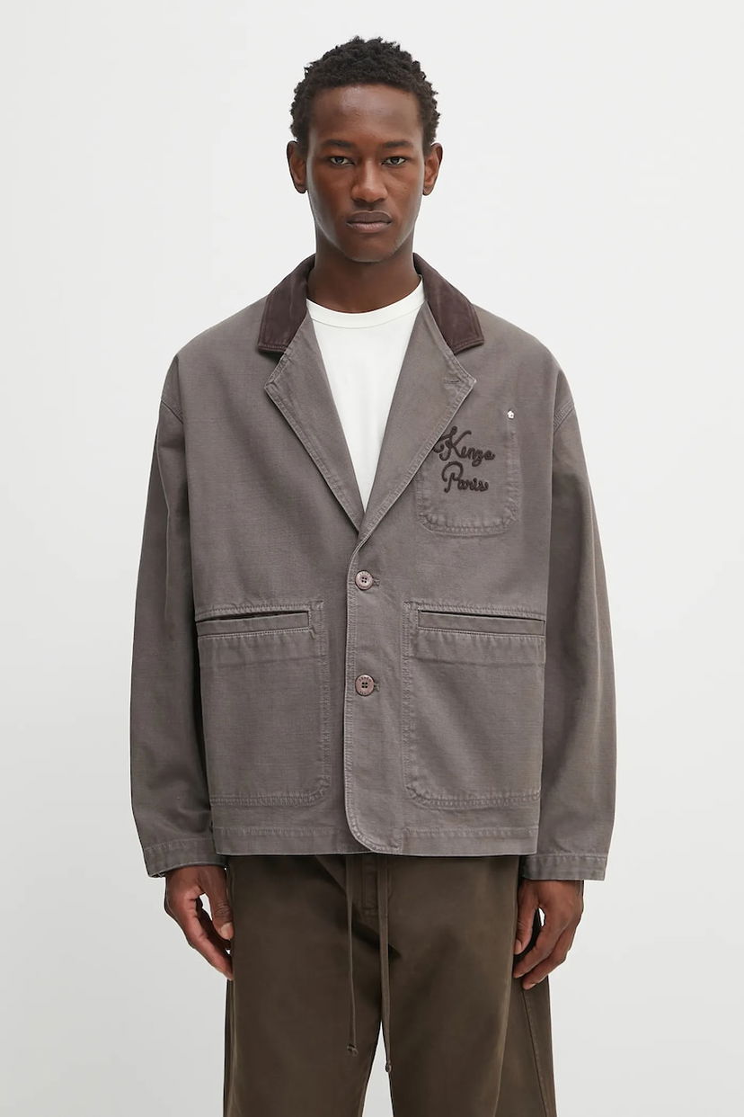 Яке KENZO Kenzo Chainstitch Workwear Jacket Сиво | FF65VE2349GU