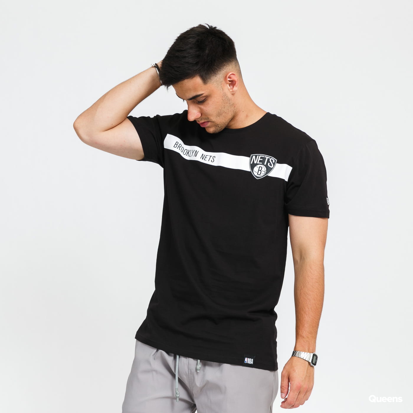 Тениска New Era NBA Team Logo Tee Nets Черно | 12827198, 0