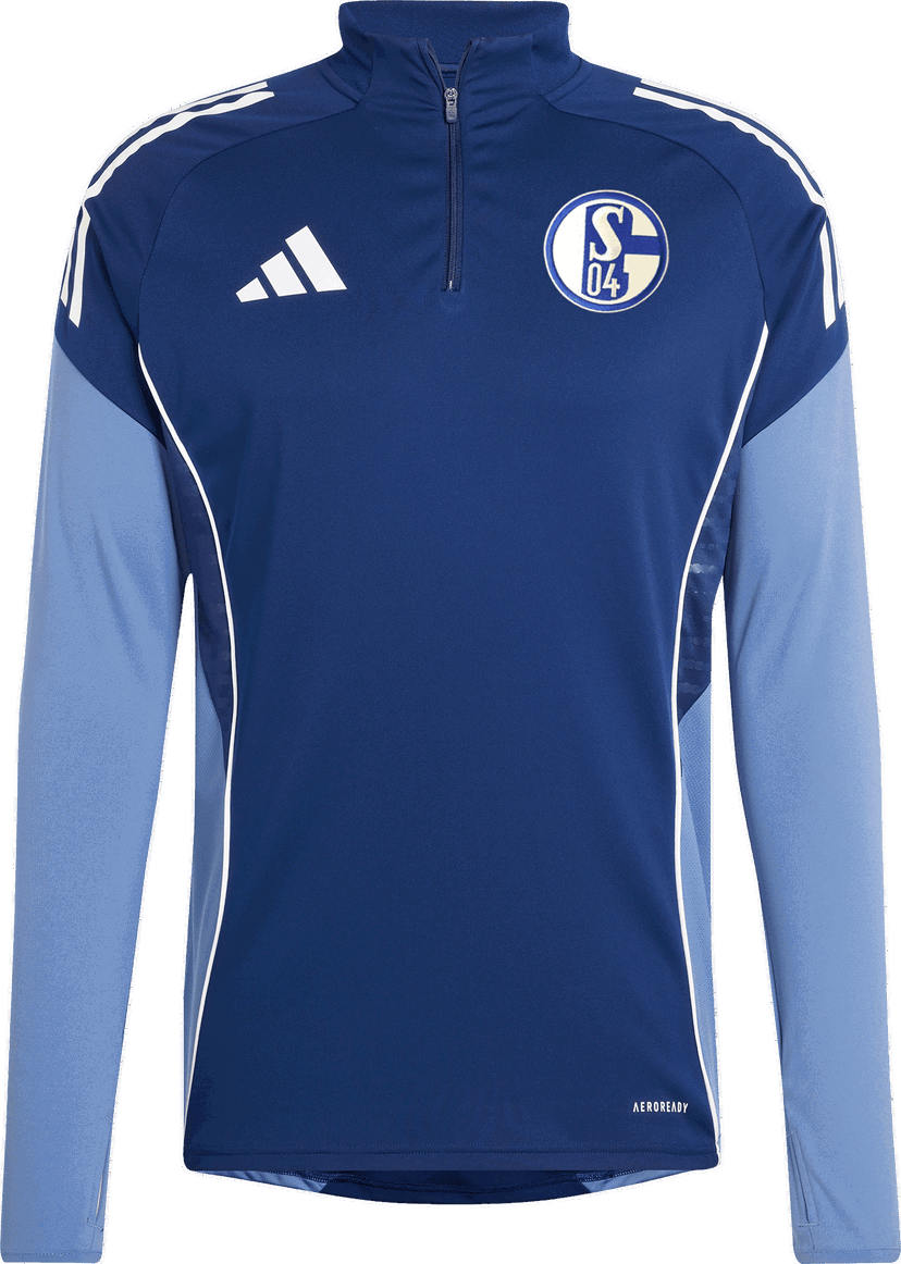 Фланелка adidas Originals FC Schalke 04 AEROREADY Quarter-Zip Long-sleeve Training Top Тъмно синьо | 6s04ji6546