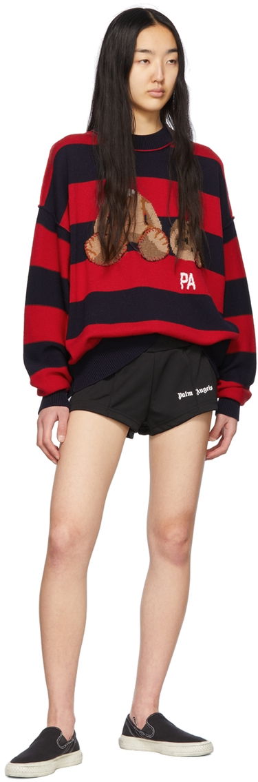 Пуловер Palm Angels Bear Striped Sweater Червено | PMHE007S22KNI0014660, 4