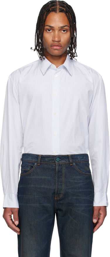 Риза OUR LEGACY Beyond Striped Button-Up Shirt Бяло | M4252BD, 0