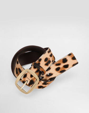 Колани Dolce & Gabbana Dolce & Gabbana Calf Hair Leopard Print Belt Бежово | BE4609AV769HK5JF, 1