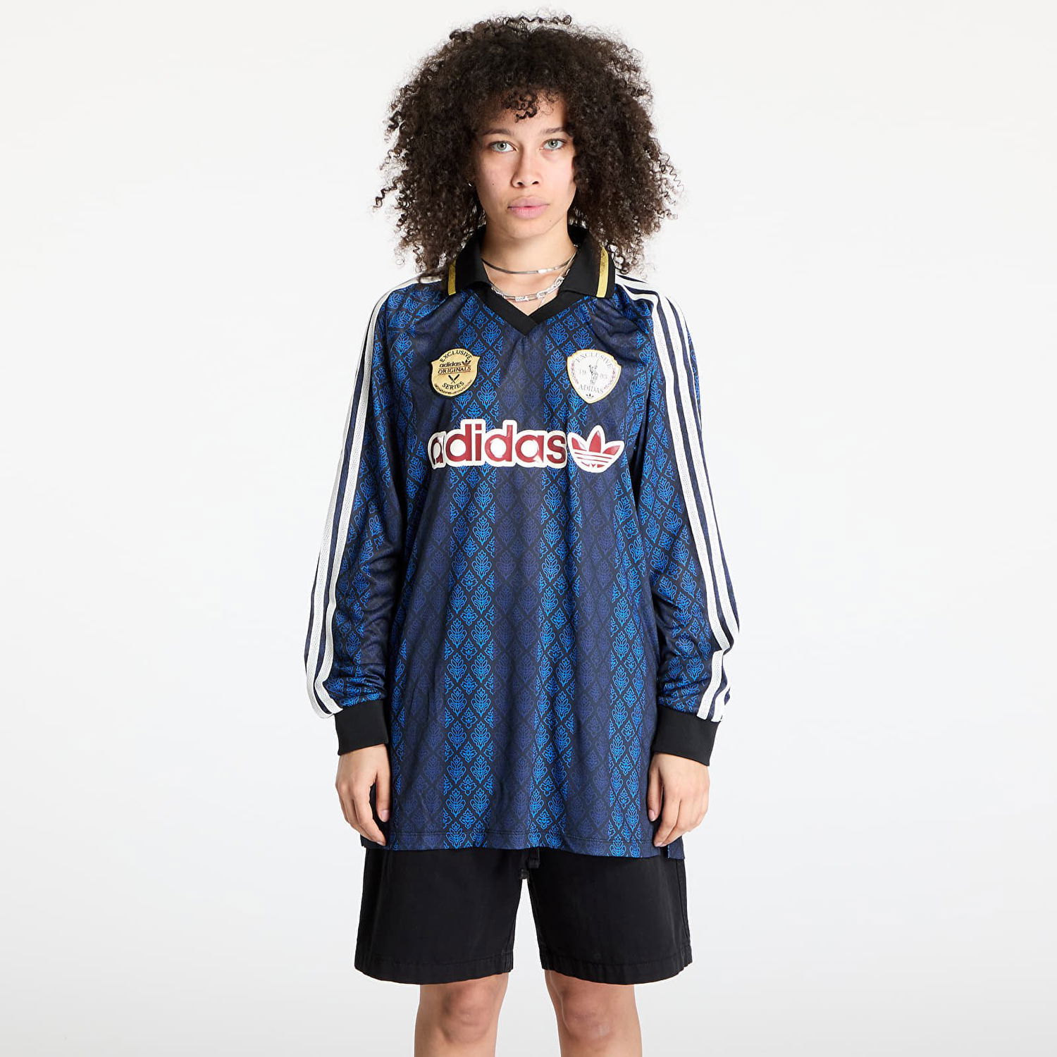 Фланелка adidas Originals Retro Sports Cricket-Inspired Longsleeve Jersey Синьо | KA4383, 0