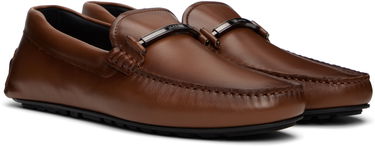 Кецове и обувки BOSS Leather Loafers with Branded Hardware Черно | 50548100, 5