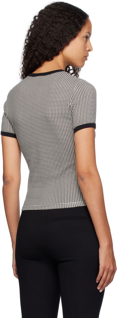 Тениска Courrèges Contrast Houndstooth Slim T-Shirt Черно | 324JTS017JS0167, 2