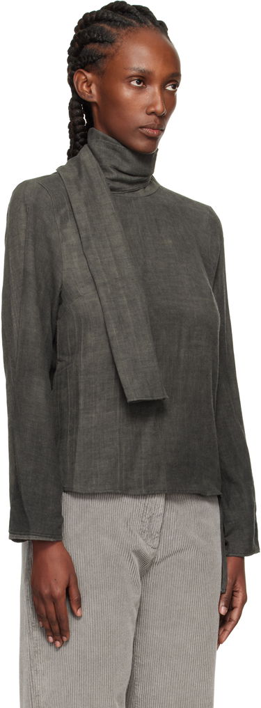 Риза OUR LEGACY Virtuous Draped Neck Blouse Сиво | W4252VD, 1