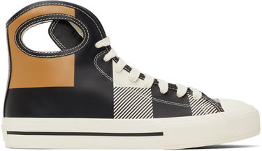 Кецове и обувки Burberry Check Porthole High-Top Sneakers 'Black & White' Многоцветен | 8042627, 0