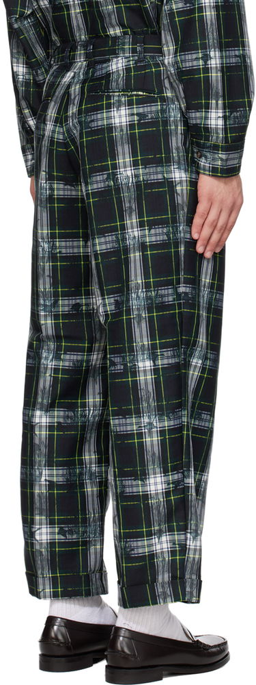 Панталони BEAMS BEAMS PLUS Check Pleated Trousers Зелено | 38230088874, 2
