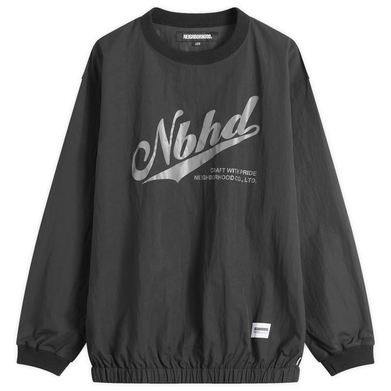 Суитчър Neighborhood Pullover Track Nylon Sweatshirt Large Черно | 242TSNH-SHM04-BLK, 0