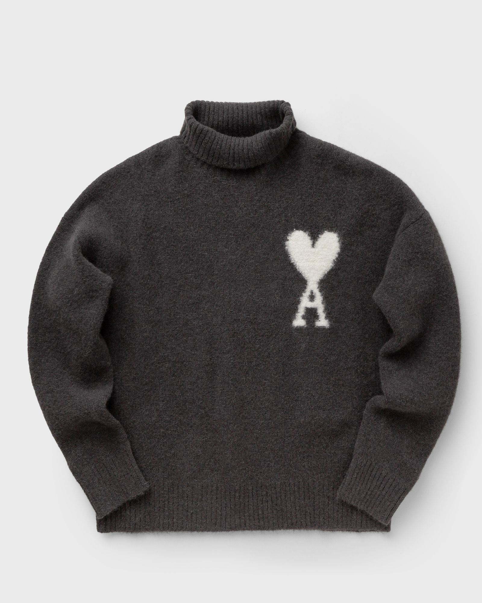 Пуловер AMI Turtleneck Sweater With Heart Logo Сиво | UKS425.KN0032-061