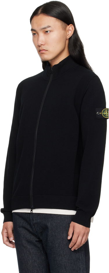 Суитчър Stone Island Stone Island Stretch RWS Wool Zip-Up Sweatshirt Черно | K2S15 5100062 S00A1, 3