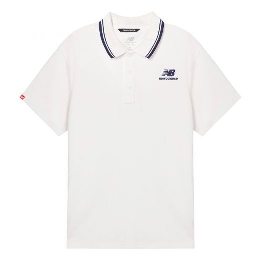 Поло тениска New Balance Classic Short Sleeve Polo Бяло | AMT01983-WT
