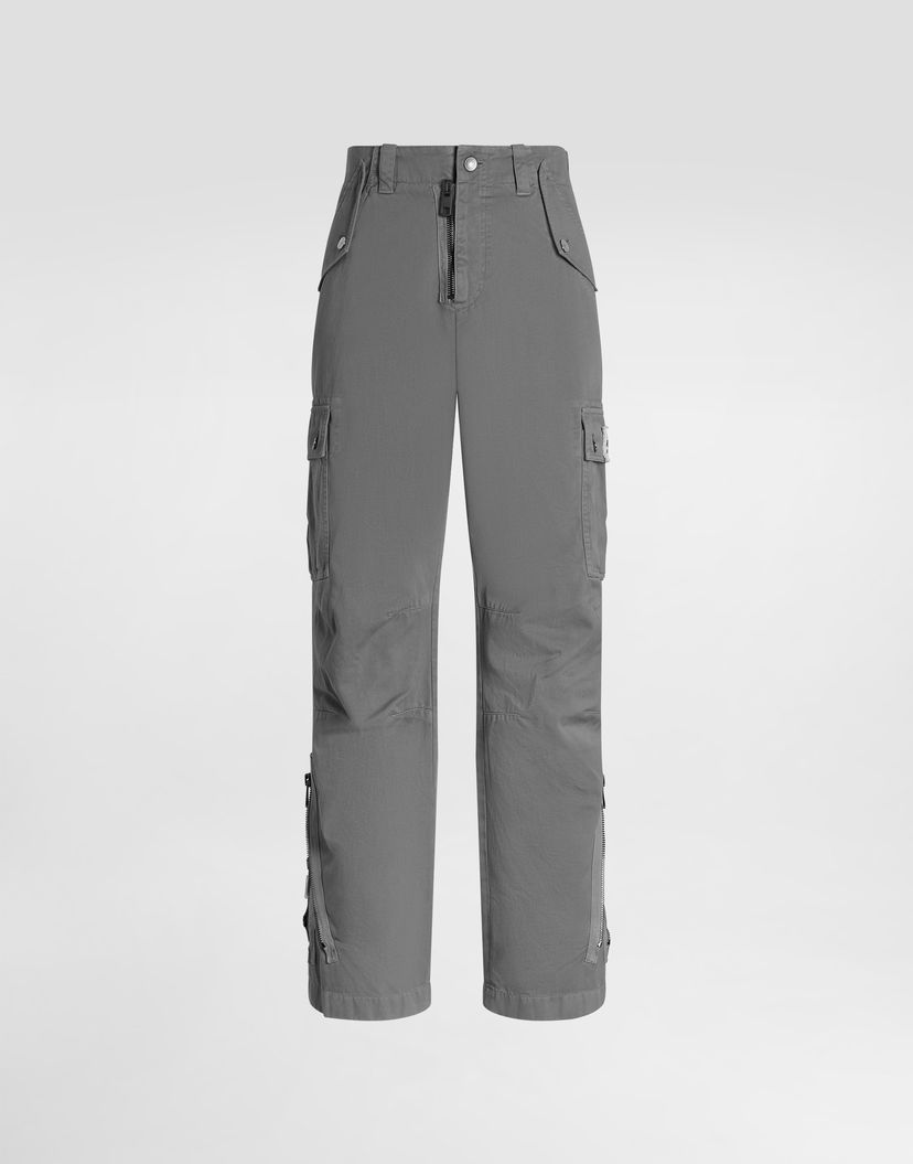 Карго панталони Dolce & Gabbana Dolce & Gabbana Cotton Cargo Cropped Trousers Сиво | GVL7HTG8NT5N0040