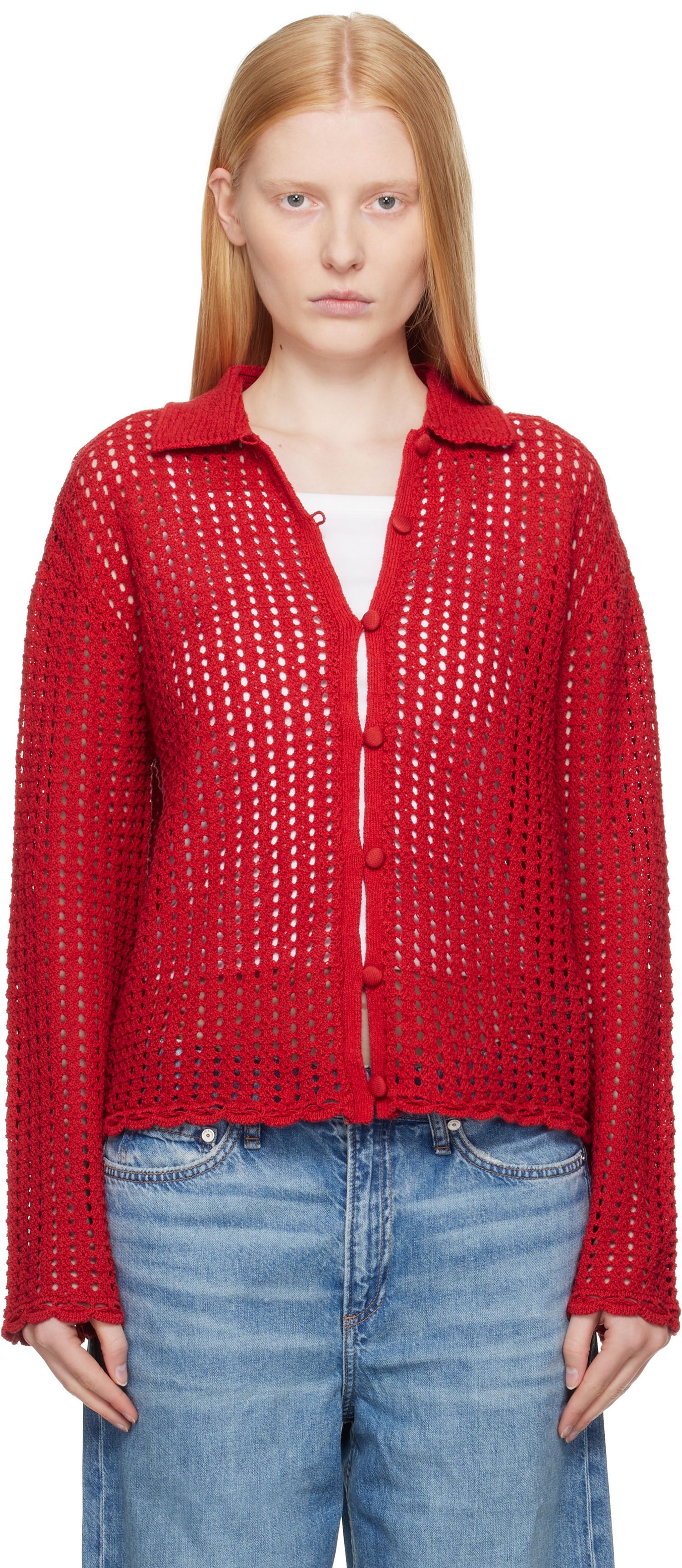 Пуловер rag & bone Rag & Bone Khloe Knit Cardigan Червено | WAS25P020BR20, 0