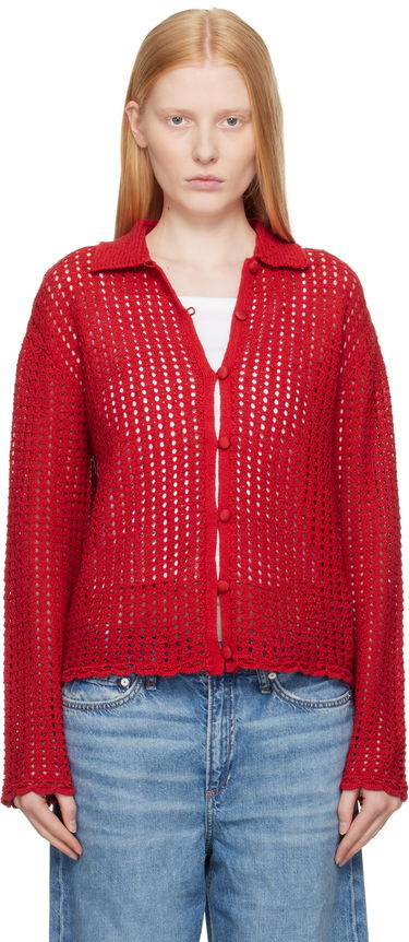 Пуловер rag & bone Rag & Bone Khloe Knit Cardigan Червено | WAS25P020BR20, 0