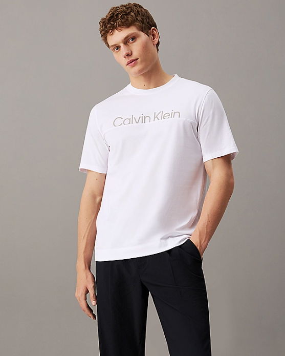 Тениска CALVIN KLEIN pw - graphic s/s t-shirt m Бяло | 00GMF4K142-YAA