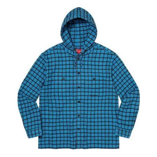 Риза Supreme Plaid Hooded Shirt Синьо | SUP-SS22-171