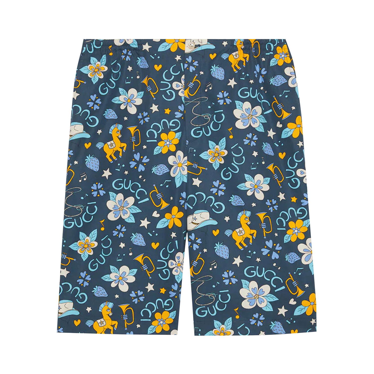 Къси панталони Gucci Flower And Pony Shorts Синьо | 672698 ZAITH 4520, 1