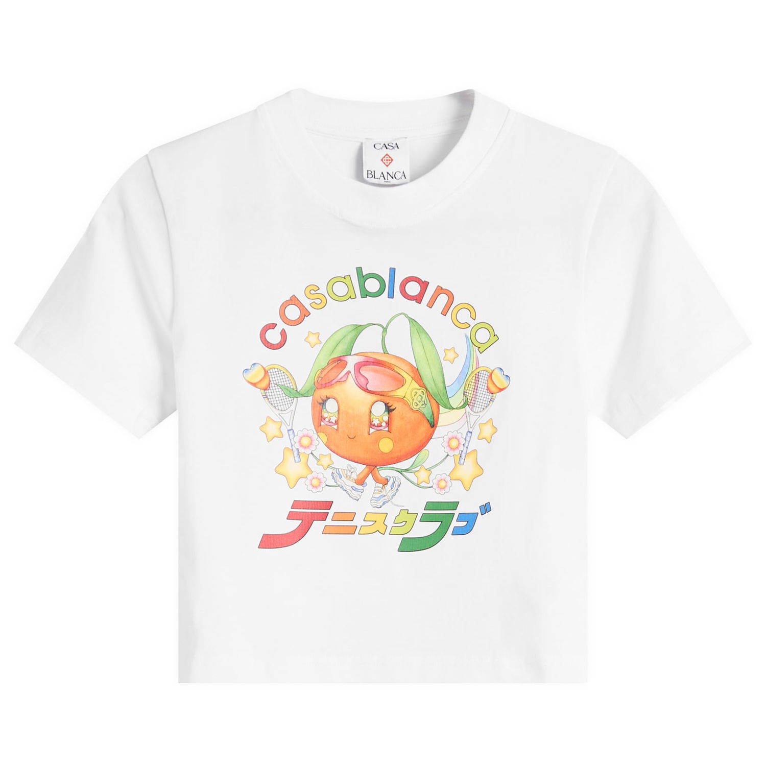 Тениска Casablanca Casablanca Mascot Cropped T-Shirt, Size X-Small Бяло | W-AW25-JTS-009-02, 0