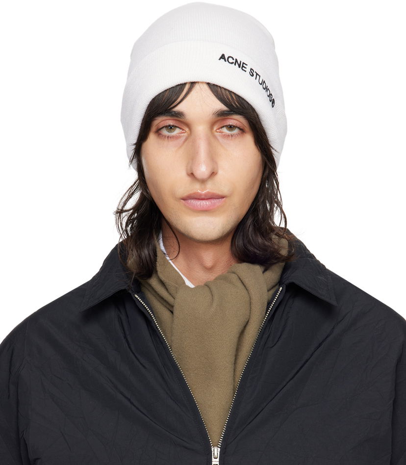 Шапка Acne Studios Embroidered Beanie Бяло | C40334-