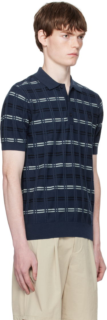 Поло тениска Fred Perry Fred Perry Striped Rib Knitted Polo Синьо | K9751, 1