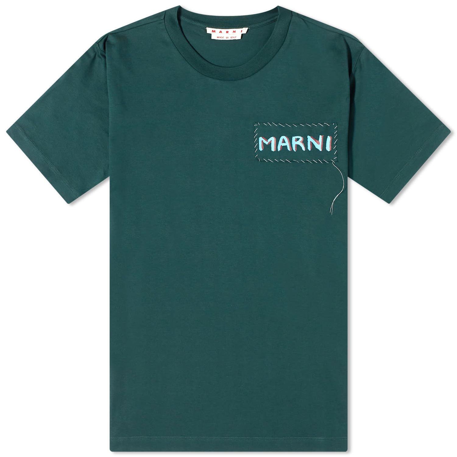Тениска Marni Marni Men's Stitch Logo Tee Зелено | HUMU0198X0-UTC017-00V89, 0
