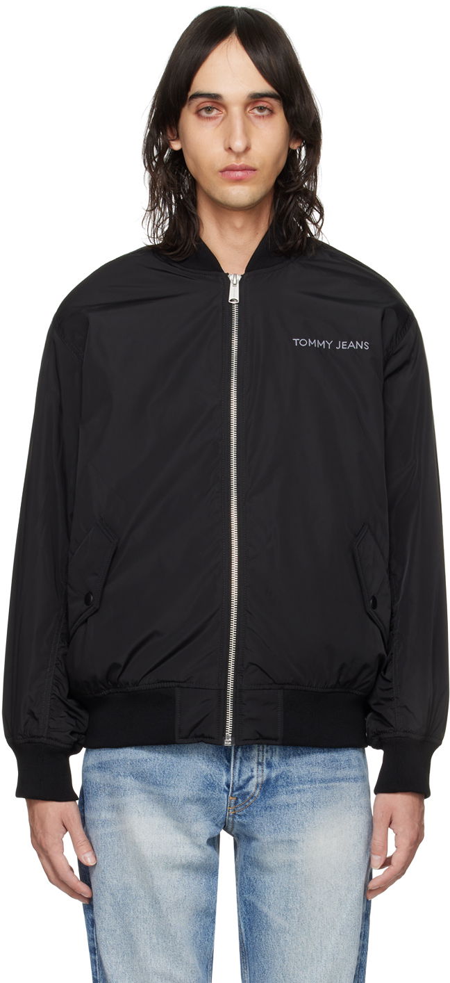 Яке Tommy Hilfiger Tommy Jeans Black Embroidered Bomber Jacket Черно | DM17879 BDS, 0