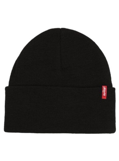 Slouchy Red Tab Beanie