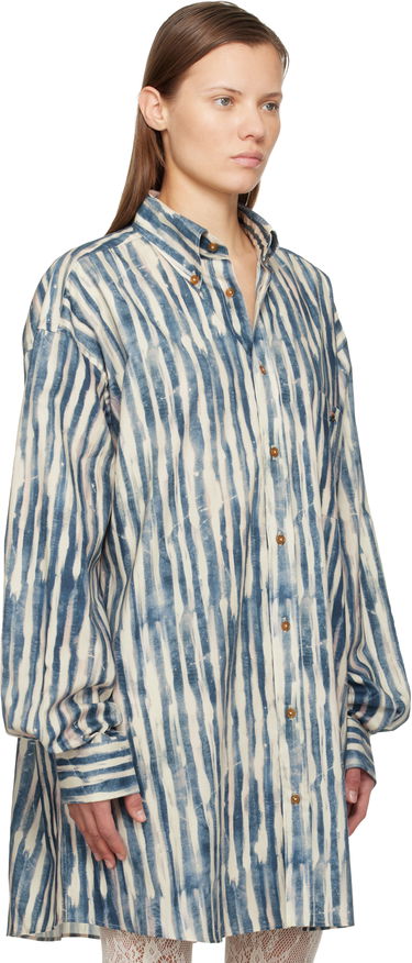 Риза Vivienne Westwood Vivienne Westwood Cotton Poplin Hand-Painted Stripe Oversized Shirt Многоцветен | 35010021-W018R-, 1