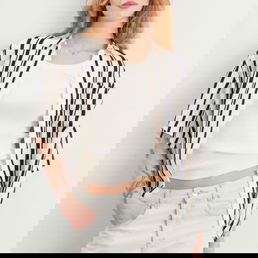 Риза Anine Bing Anine Bing Coco Short Sleeve Stripe Shirt, Size Large Многоцветен | A-07-11268-MTL95, 5