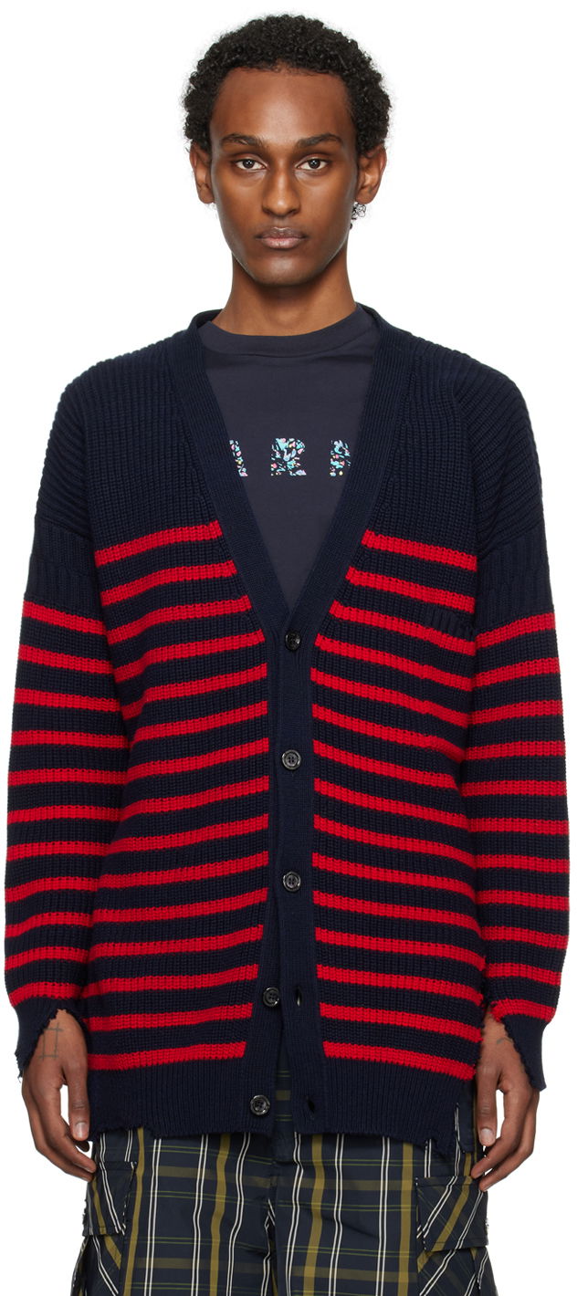 Пуловер Marni Stripe Cardigan Червено | CDMG0127Q0 UFC532, 0