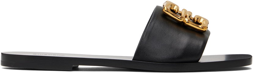 Грижа за обувките Givenchy Givenchy 4G Flat Sandals Черно | BE3090E25Q001