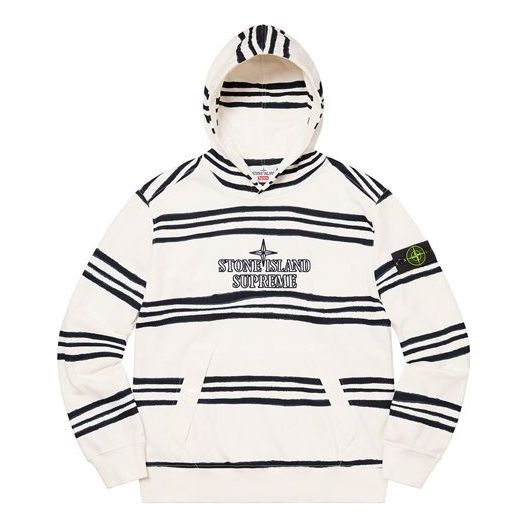 Суитчър Supreme Stone Island Warp Stripe Hooded Sweatshirt Бяло | SUP-FW20-297, 0