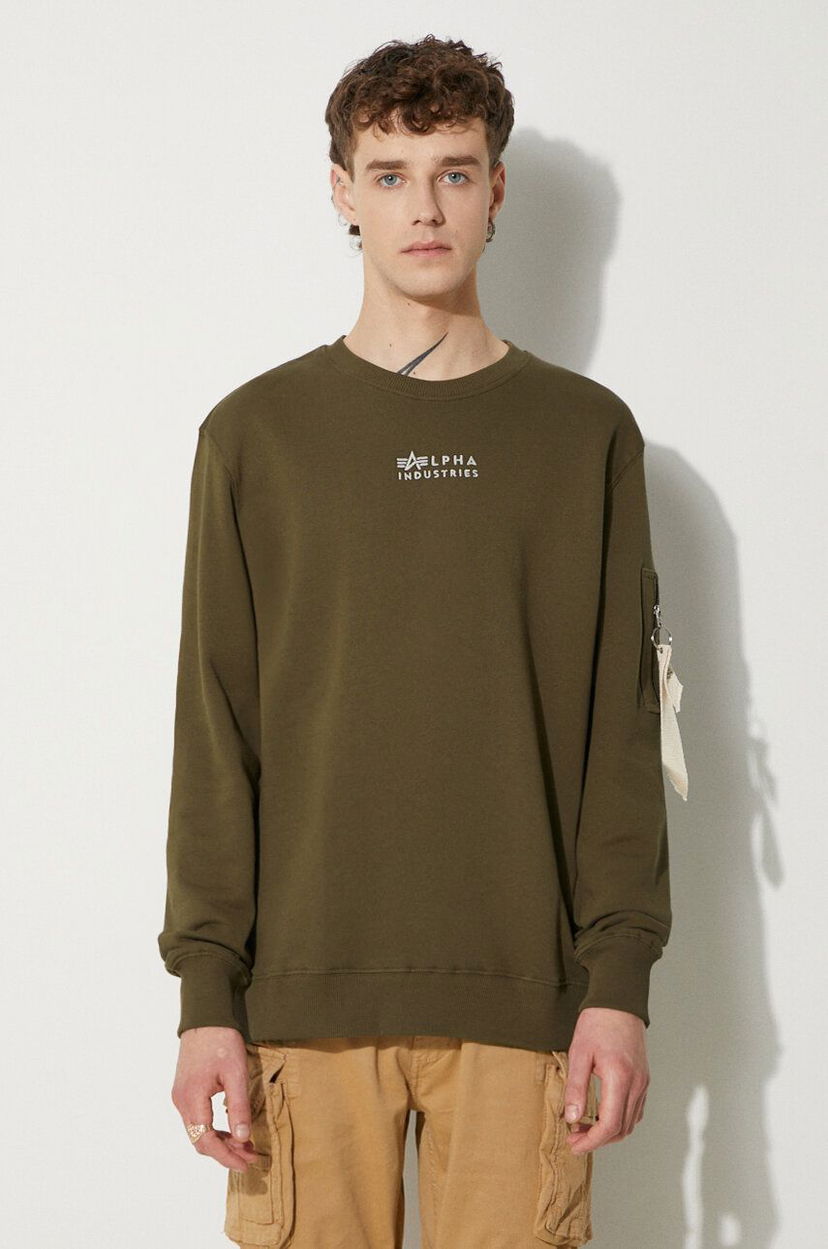 Суитчър Alpha Industries Men's Crewneck Sweatshirt With Print Зелено | 118316.629