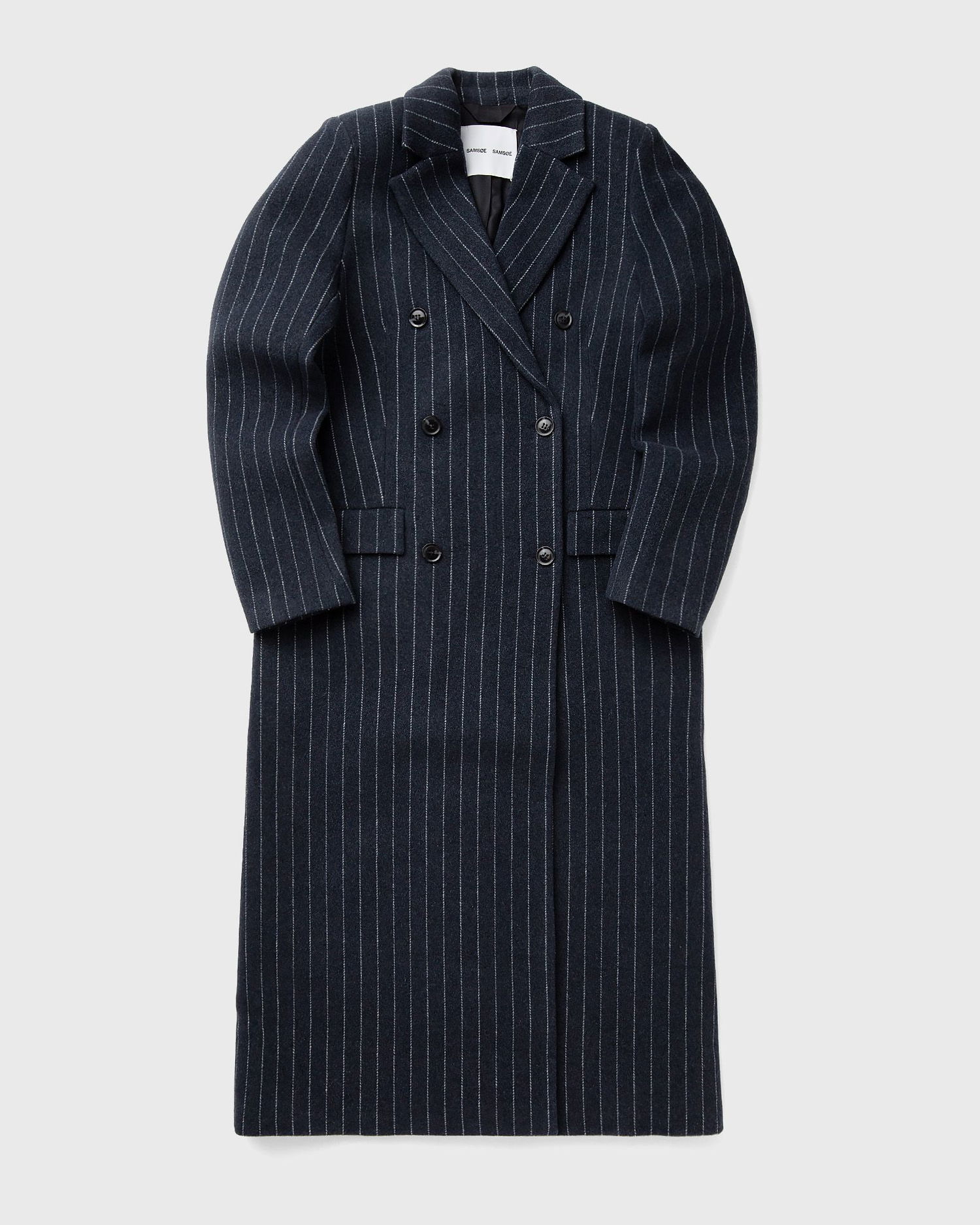 Палта Samsoe Samsoe Double-Breasted Pinstripe Coat Тъмно синьо | F24900016-CLR002321, 0