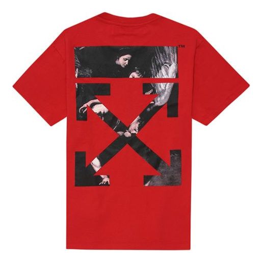 Тениска Off-White Painting Arrow Short Sleeve T-Shirt Червено | OMAA038S201850042088, 0