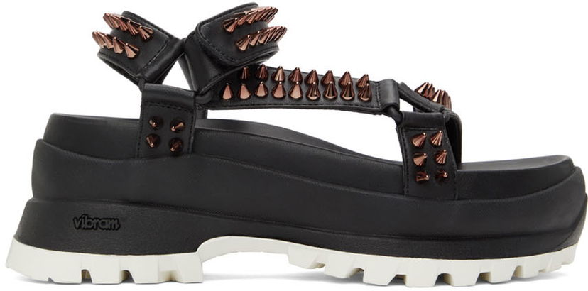 Pокля Stella McCartney Stella McCartney Trace Studded Platform Sandals Черно | 810015KP027