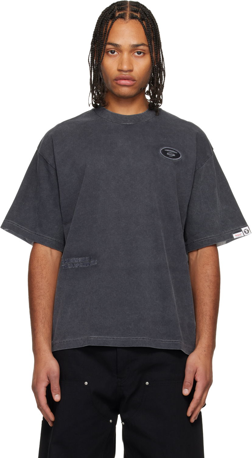Тениска AAPE by A Bathing Ape Washed 'AAPEUNVS' Moonface Logo T-shirt Сиво | AAPTEM1666XXNWH2