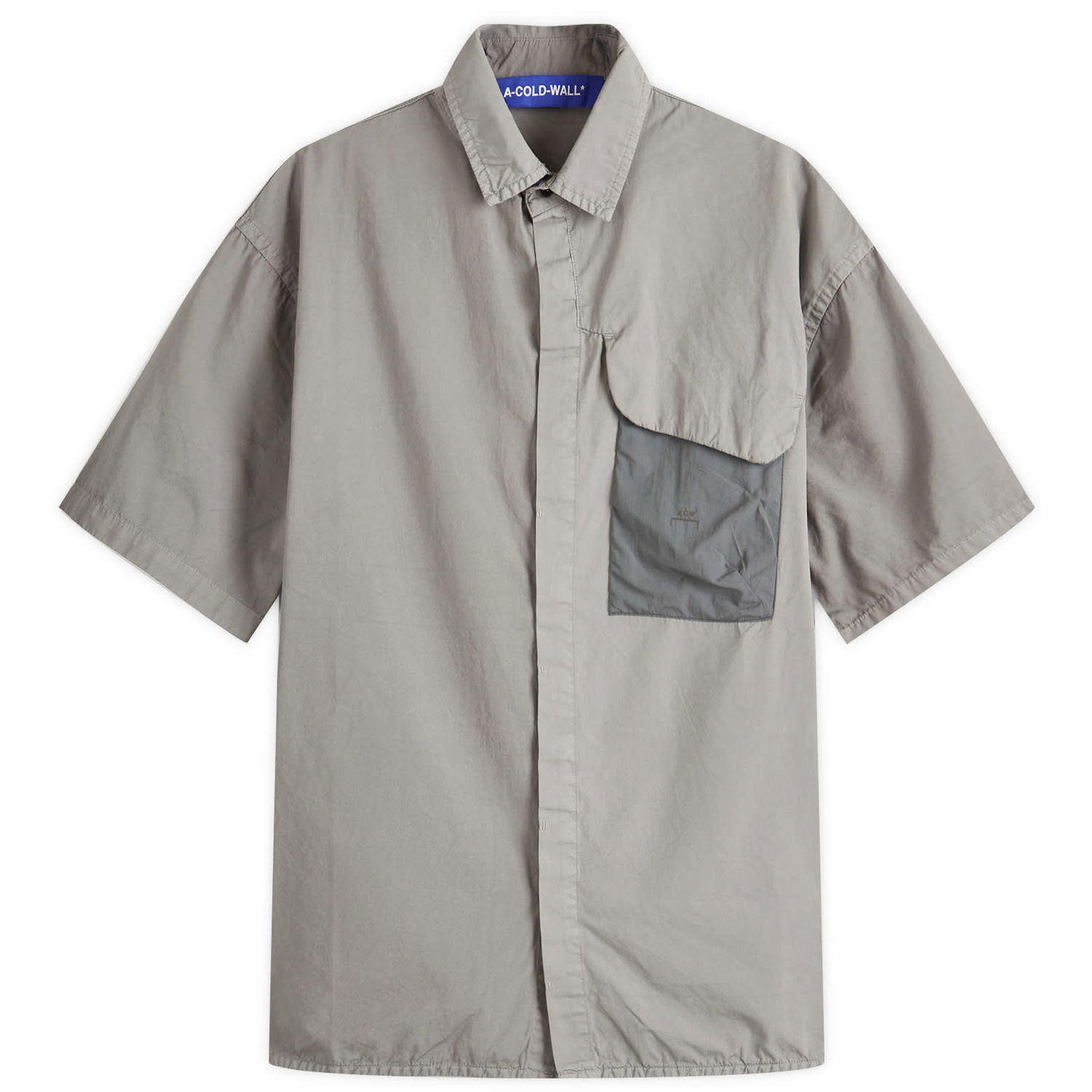 Риза A-COLD-WALL* A-COLD-WALL* Brunswick Short Sleeve Shirt, Size Large Сиво | ACWMSH167-GRYGRN, 0