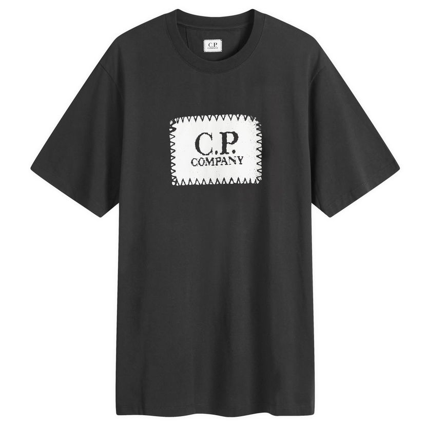 Тениска C.P. Company Logo Label T-Shirt Черно | 17CMTS029A-005100W-999