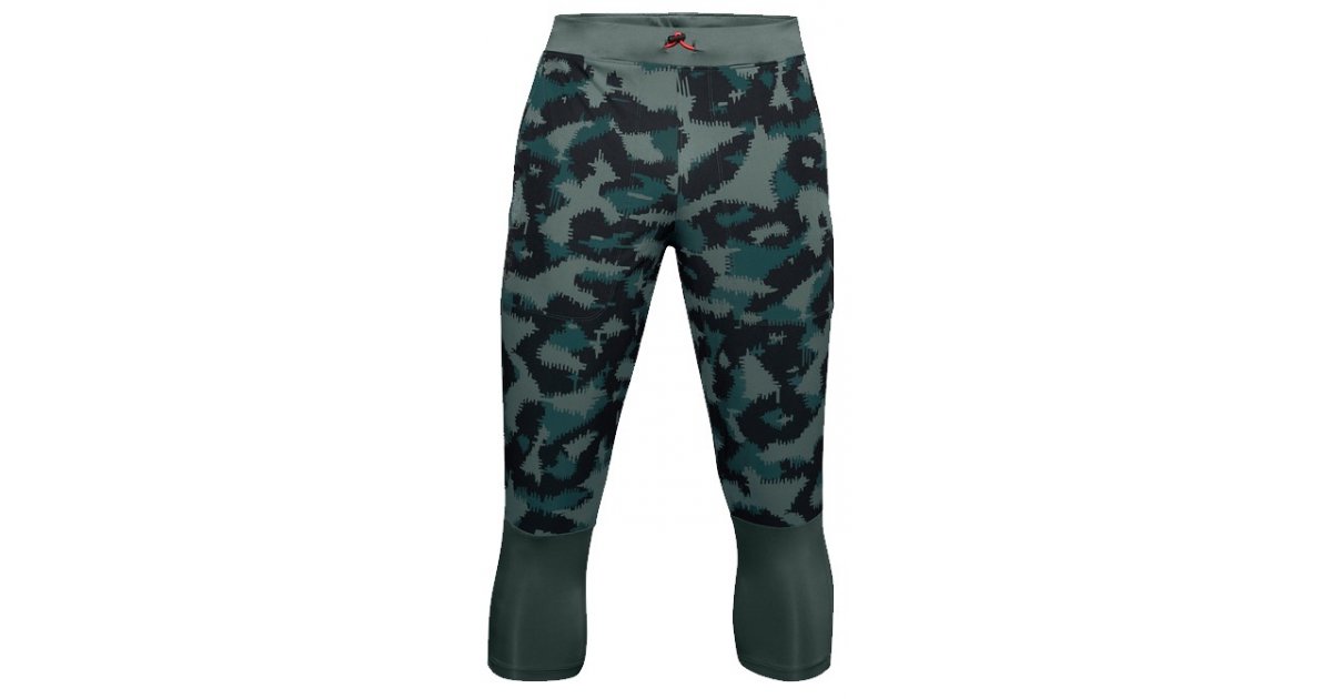 Спортни панталони Under Armour Camouflage Print Cropped Running Leggings Зелено | 1356165-424, 1