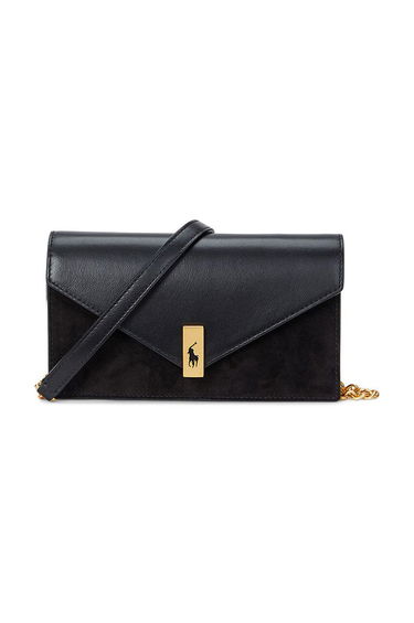 Дамска чанта Polo by Ralph Lauren Leather and Suede Clutch Черно | 427952418, 0